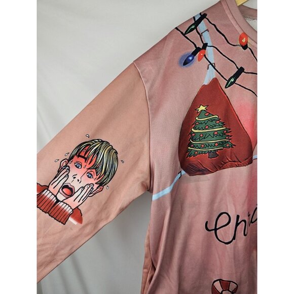 Ugly Christmas Sweatshirt Womens Size 3XL Real Boob Chest Tattoos Holiday Top - Picture 5 of 12